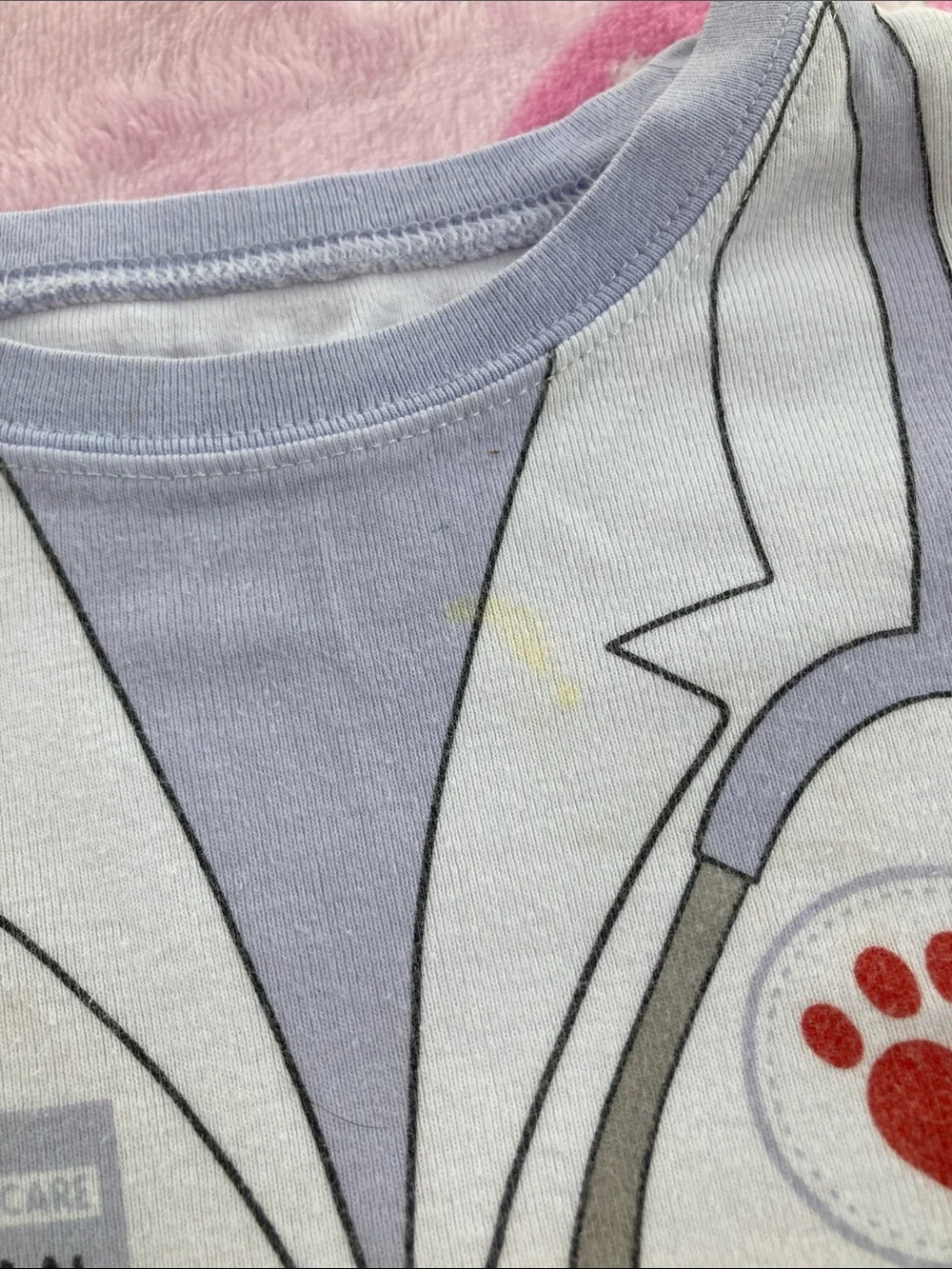 100% Cotton Light Blue Bunny Veterinarian Pajama Set